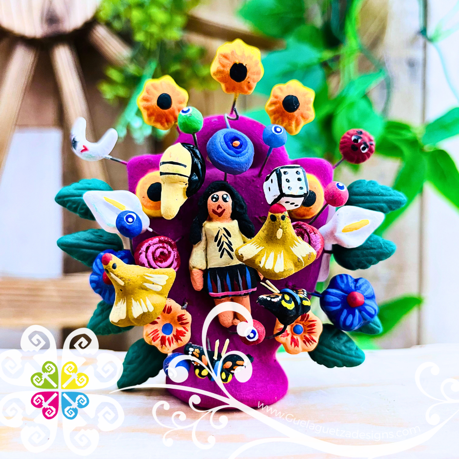 Mini Arbol Pintado Home Decor - Barro Metepec