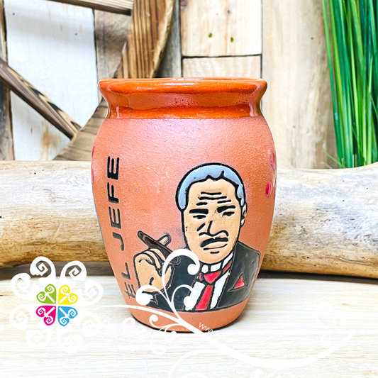 El Jefe Single Cantarito Cup - LoteriaMX Cantarito  - Single Clay Cantarito