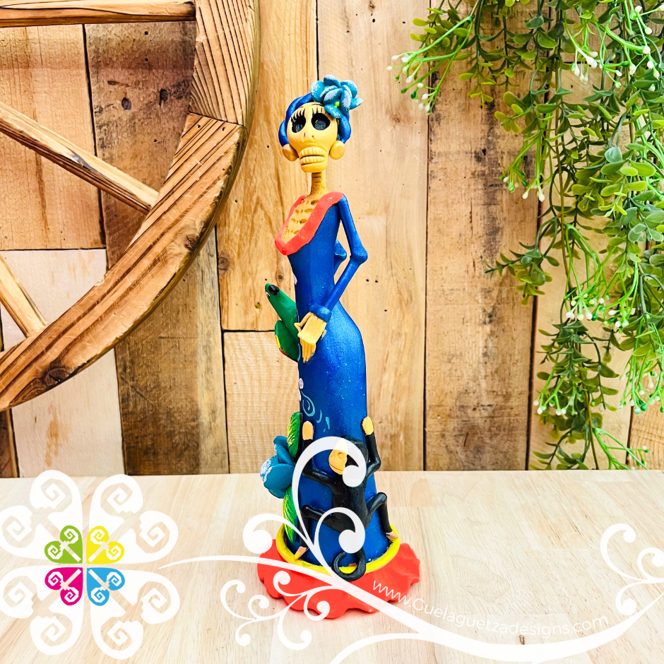 Medium Frida Elegante Clay Catrina - Michoacan Clay Home