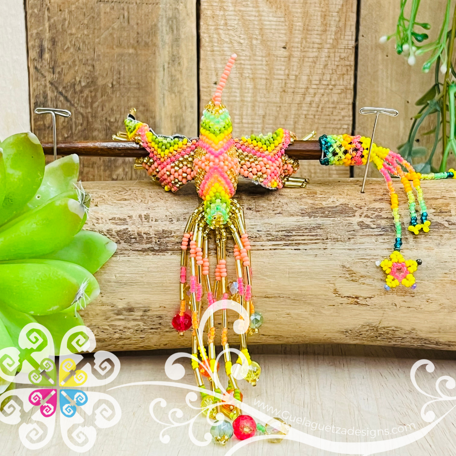 Hummingbird Beaded Hair Brooch