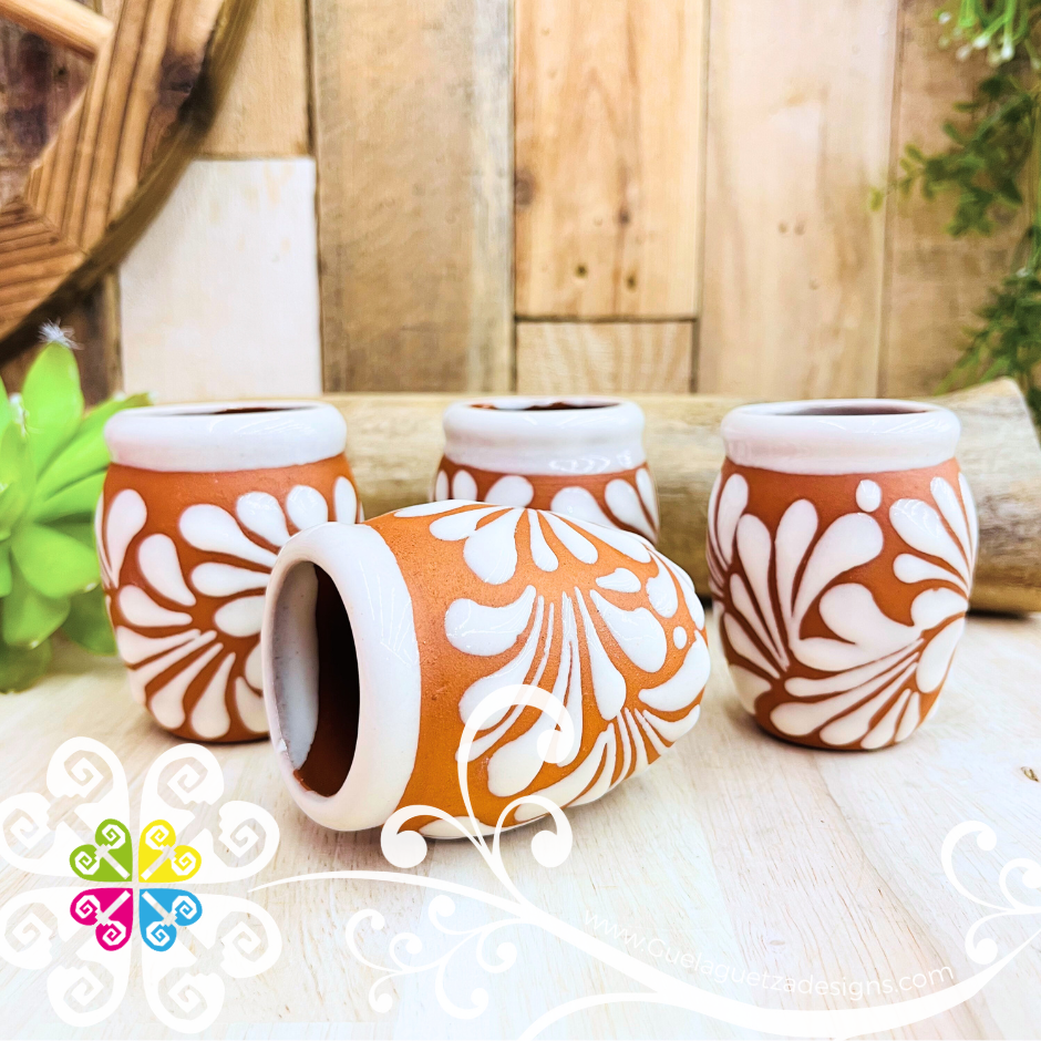 Natural/White Tequilero Plumeado Set - Clay Tequilero Set