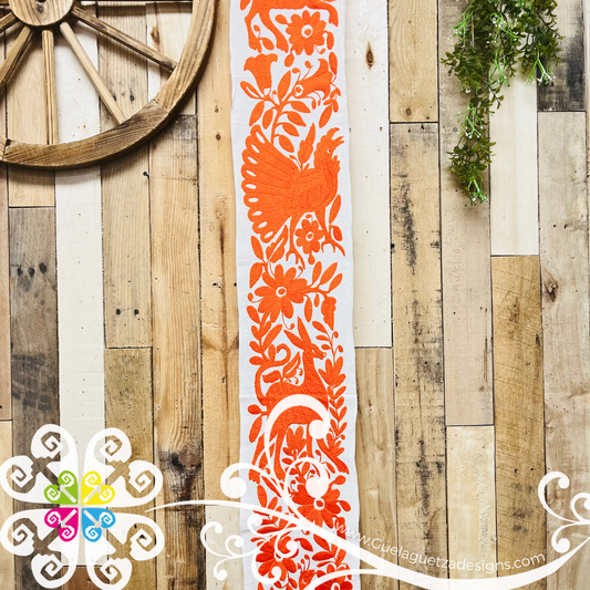 Orange Small Solid Otomi Table Runner - Camino de Tenango