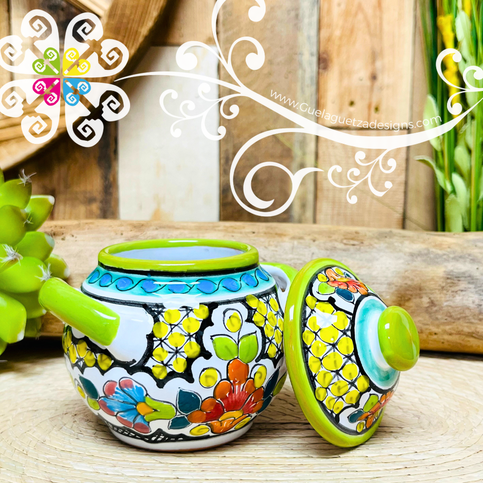 Medium Multicolor Talavera Sugar Bowl - Talavera Azucarera - Talavera Kitchen