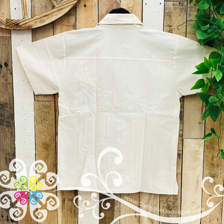 Beige Guayabera Michoacán - Embroider Men Shirt
