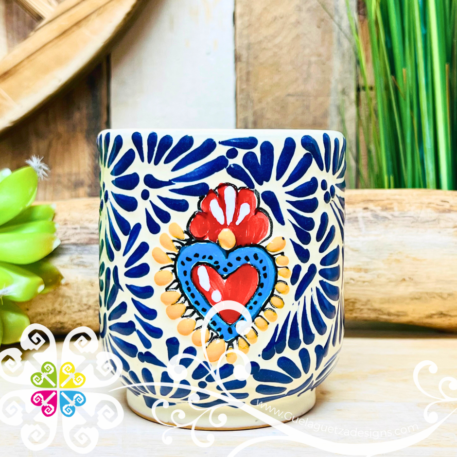 Corazon Blue Talavera Mug - Single Talavera Mug