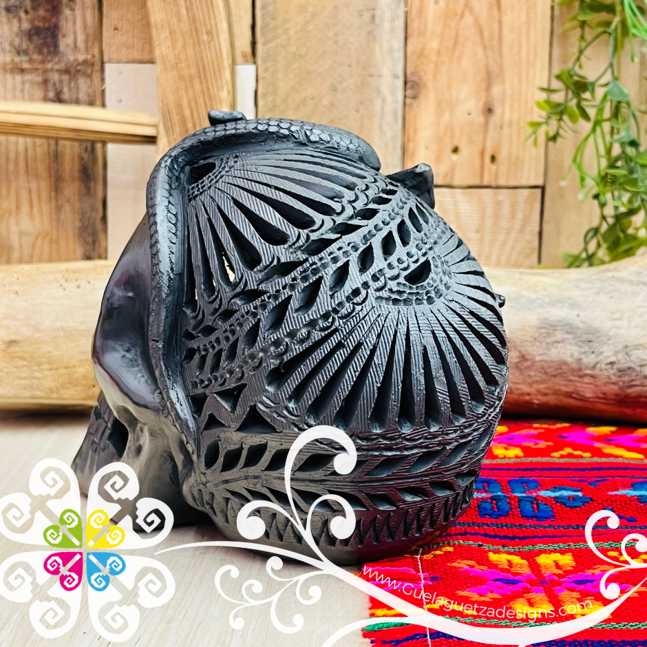 Medium Unique Skull  - Black Clay Oaxaca