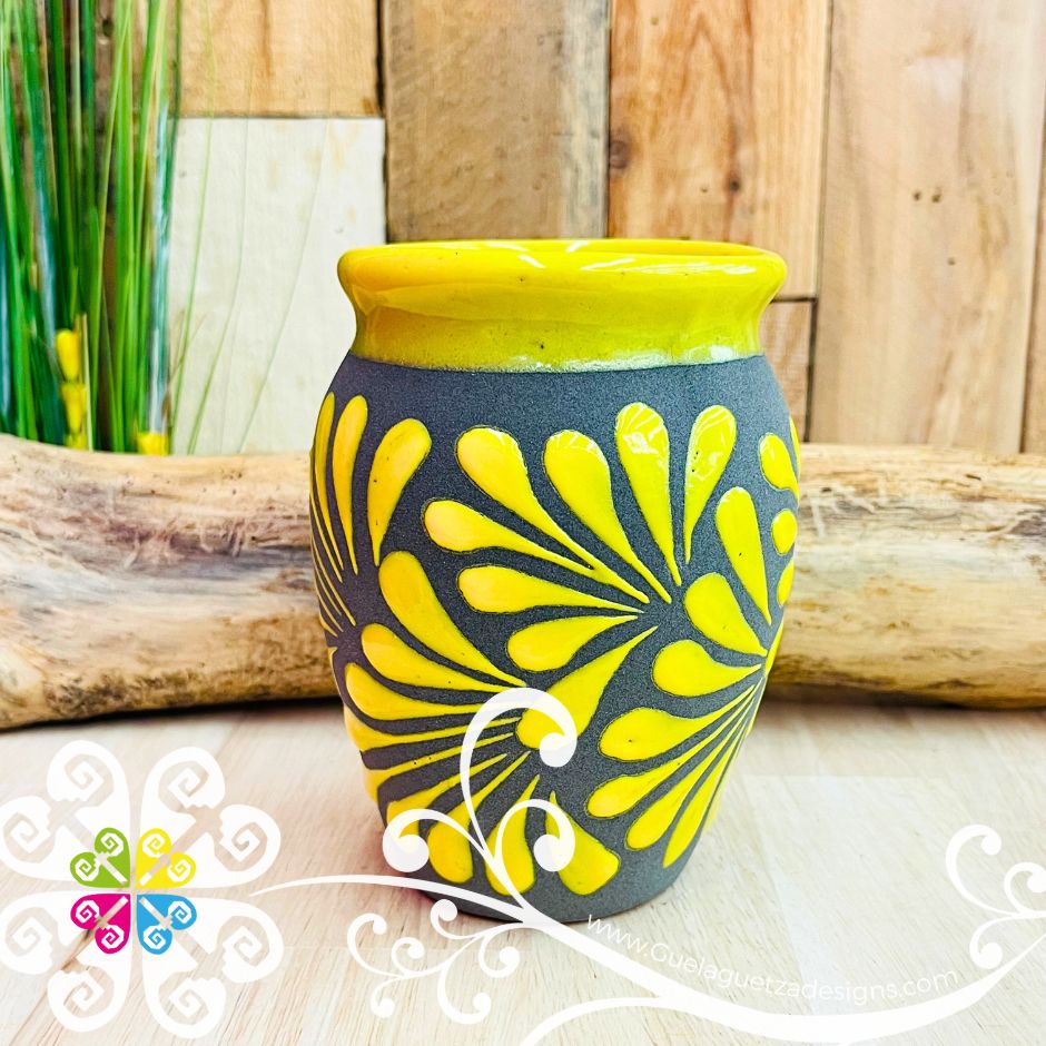 Set of Black Rainbow Espiga Plumeado Cantarito Cup - Set Clay Cantarito