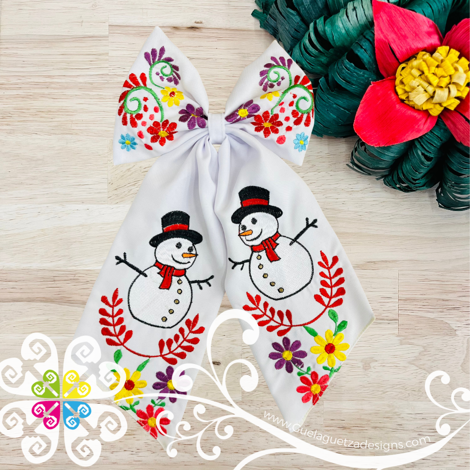 Snowman Hair Bow - Hair Accessories