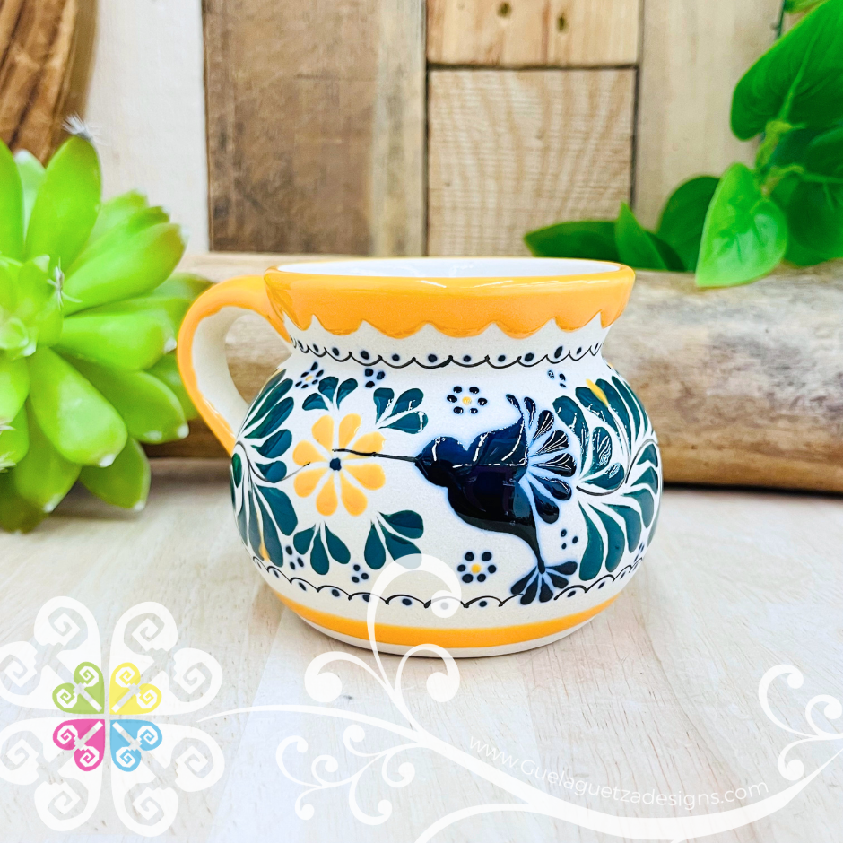 Small Yellow Colibri Taza Ponchera Colibri - Barro Alta Temperatura - Single Clay Mug