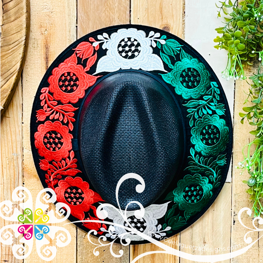 Tricolor Roses Embroider Summer Hat