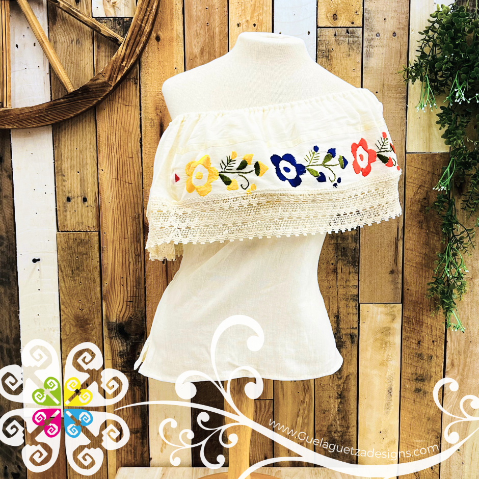 Beige Campesina Embroider - Women Top