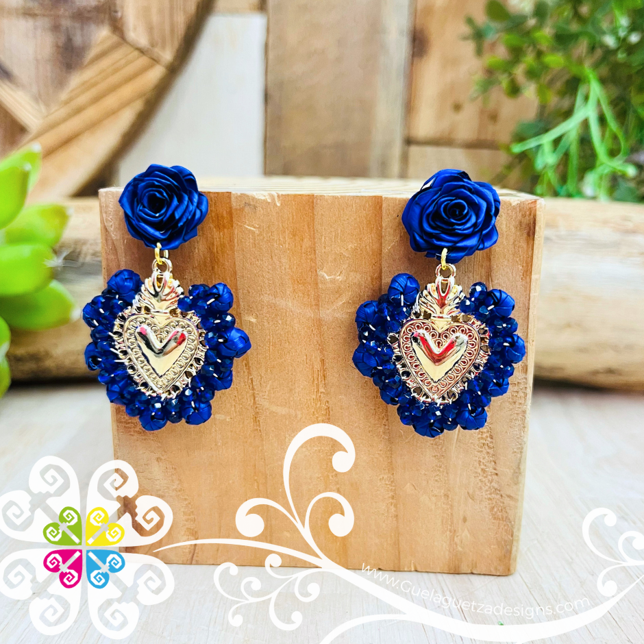 Solid Color Corazon Milagrito Wood Studs- Palm Earrings