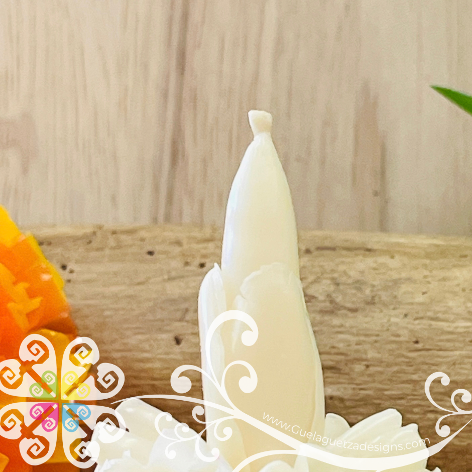 Mini White Vela Escamada Elegancia Artesanal- Artisan Candles Vedesa