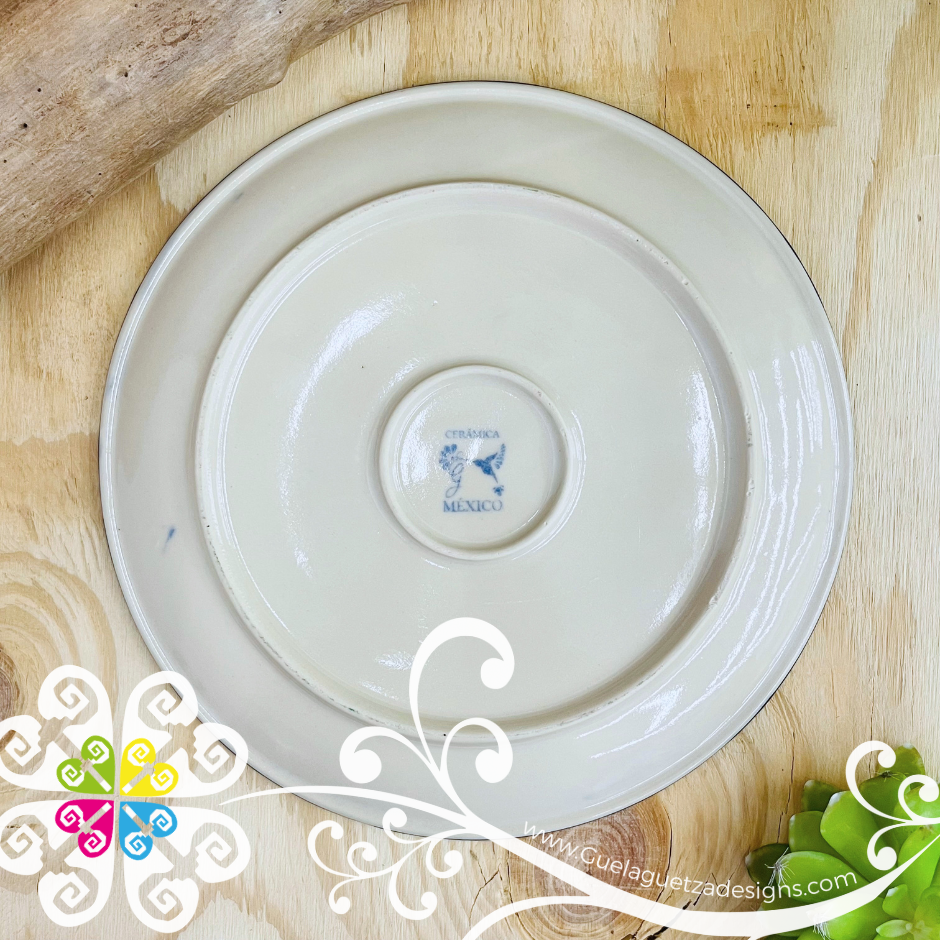 Large Round Navy Blue Serving Tray - Barro Alta Temperatura