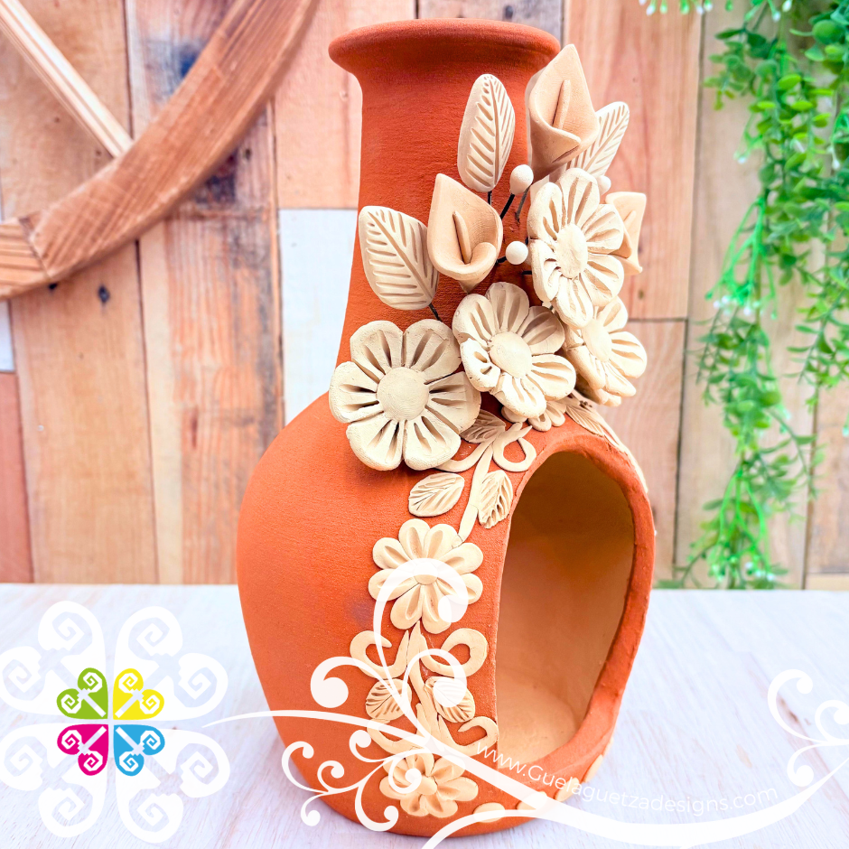 Floral Bunch Vase - Barro Bordado Oaxaca – Guelaguetza Designs