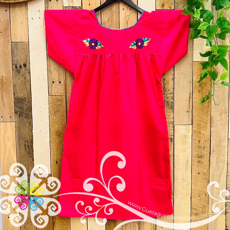 Fuchsia Vestido Tehuacan Puebla - Women Dress