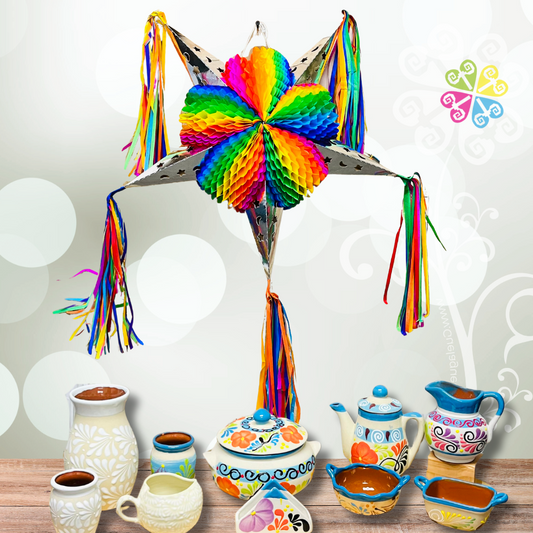 Small Multicolor Fiesta Piñata - Mexican Fiesta Decor