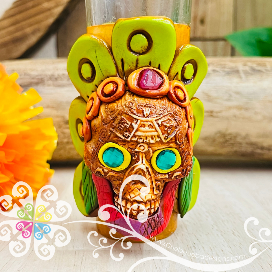 Calavera Tequila Shot Glass - Epoxy Clay Tequilero
