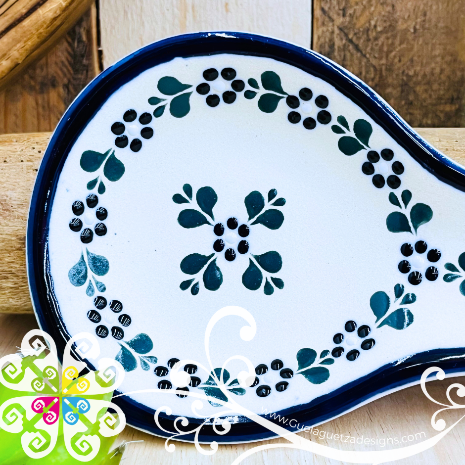 Blue Rustico Spoon Rest - Barro Alta Temperatura - Spoon Rest
