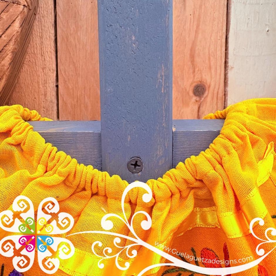 Yellow Aro Embroider Campesino Children Dress