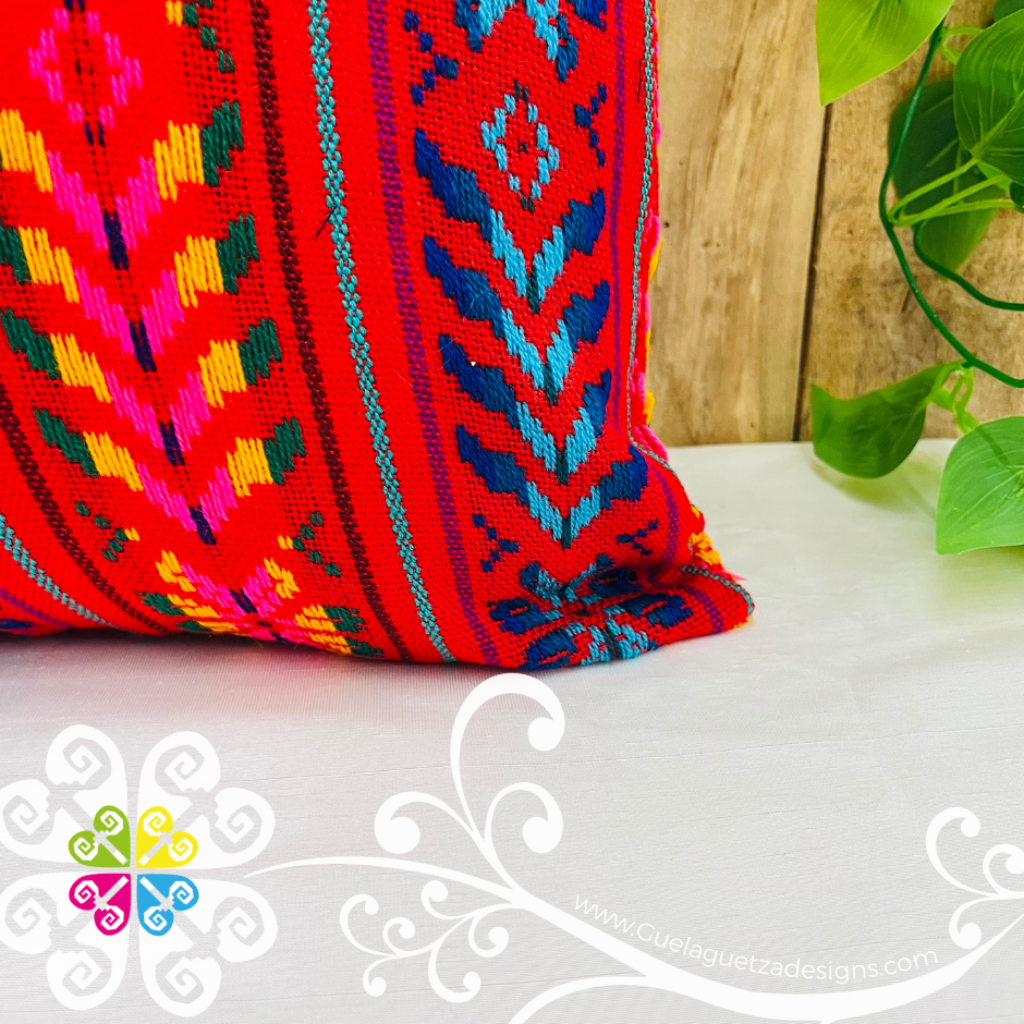 Red Decorative Cambray Pillow Case - Mexican Home
