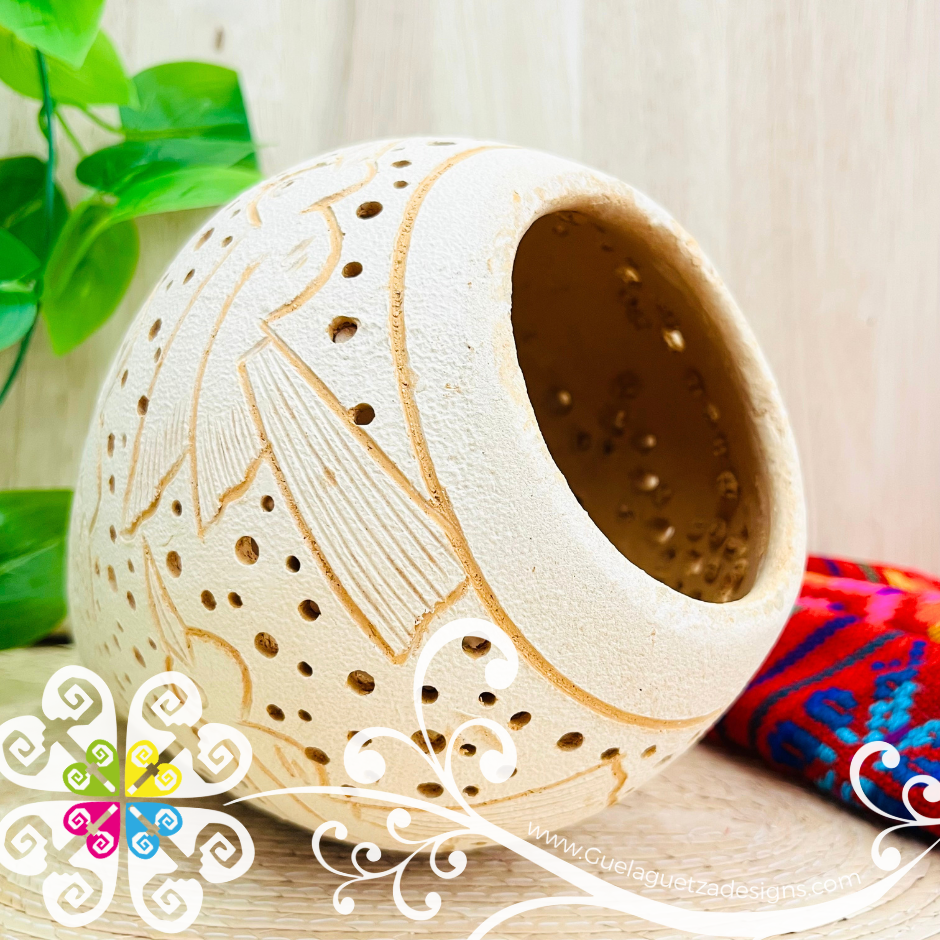 Large Oval Candle Holder - Barro Atzompa