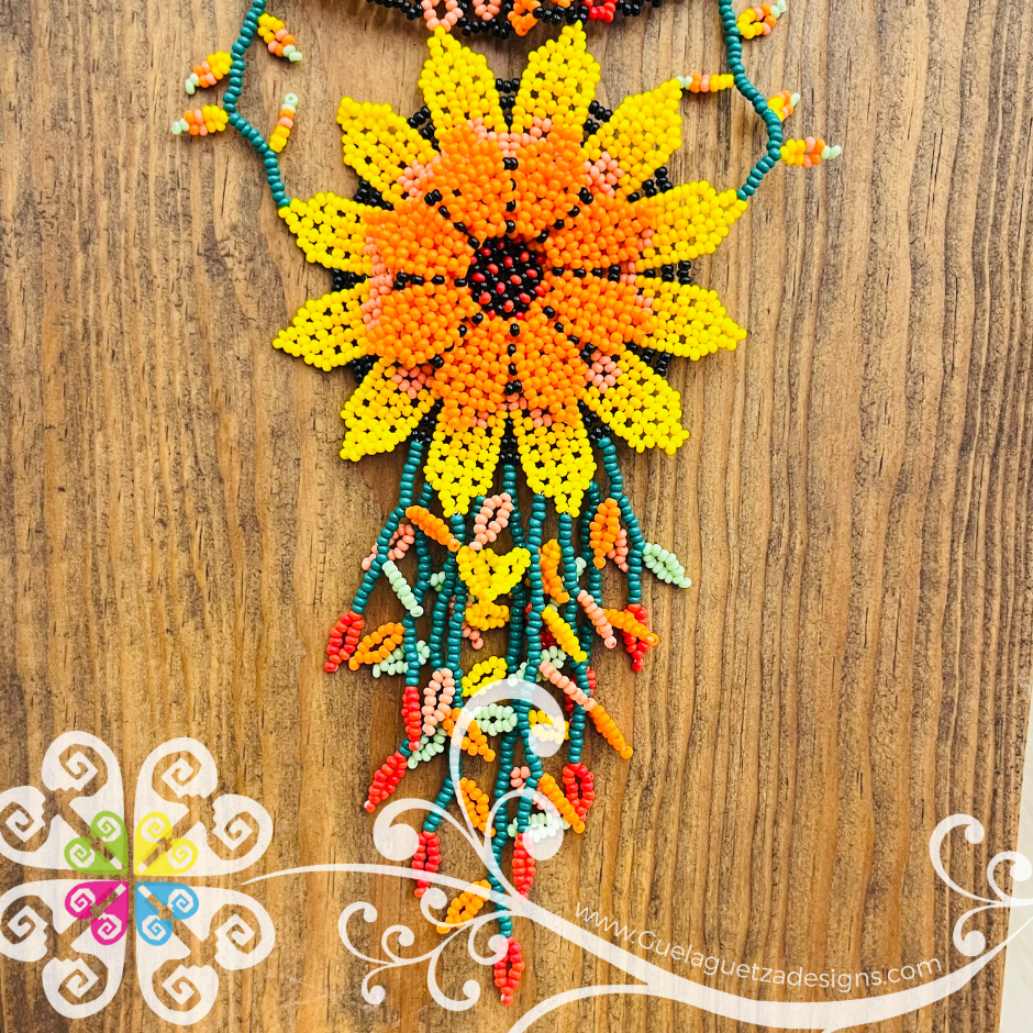Beaded Sunflower Choker Set