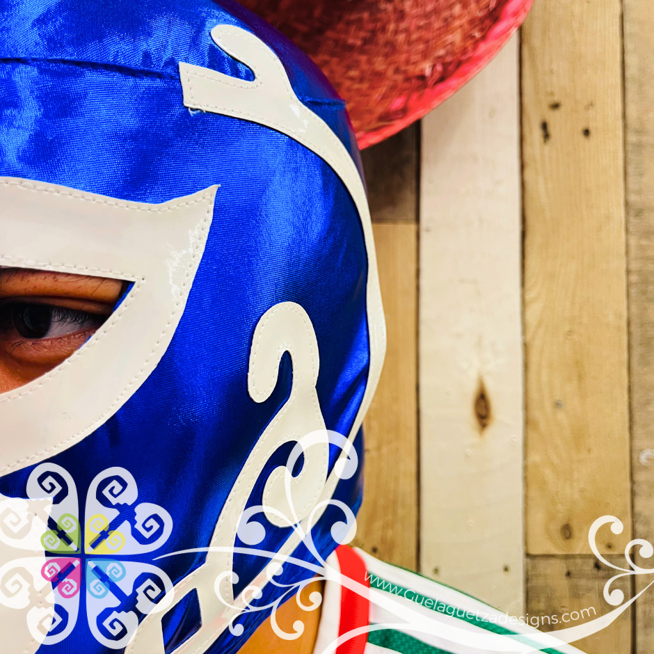 Royal Blue and White Luchador Mask - Adult Lucha Libre Mask