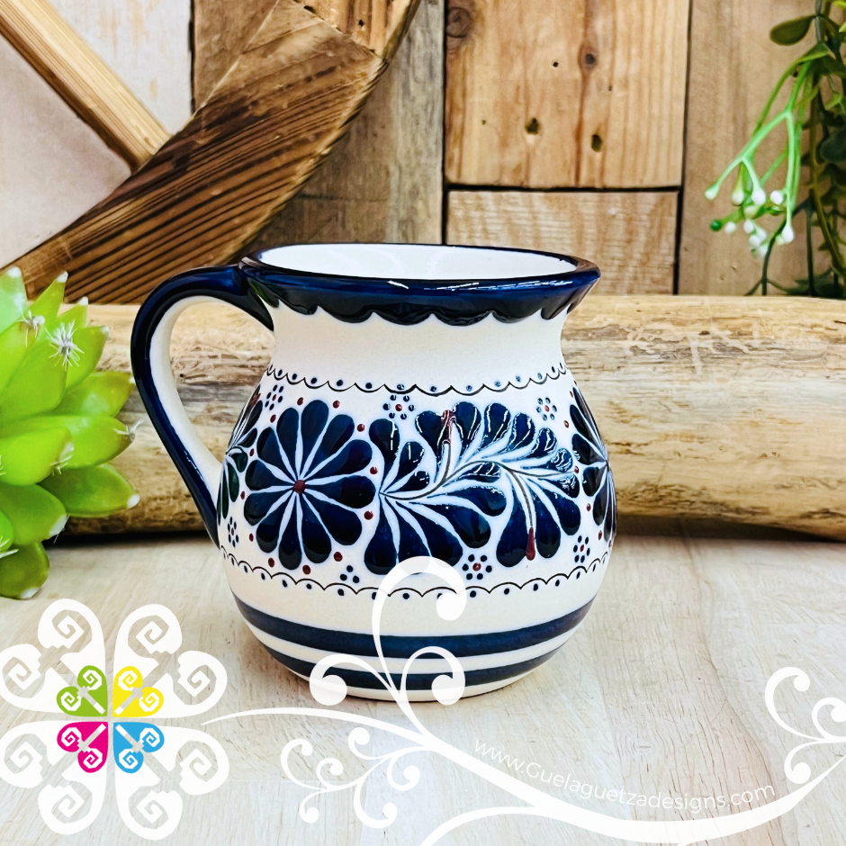 Navy Blue Taza Ponchera Flores - Barro Alta Temperatura - Single Clay Mug