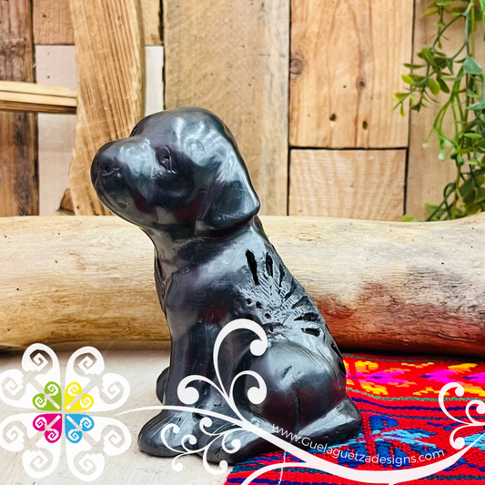 Labrador Dog Black Clay Figure - Barro Negro Oaxaca