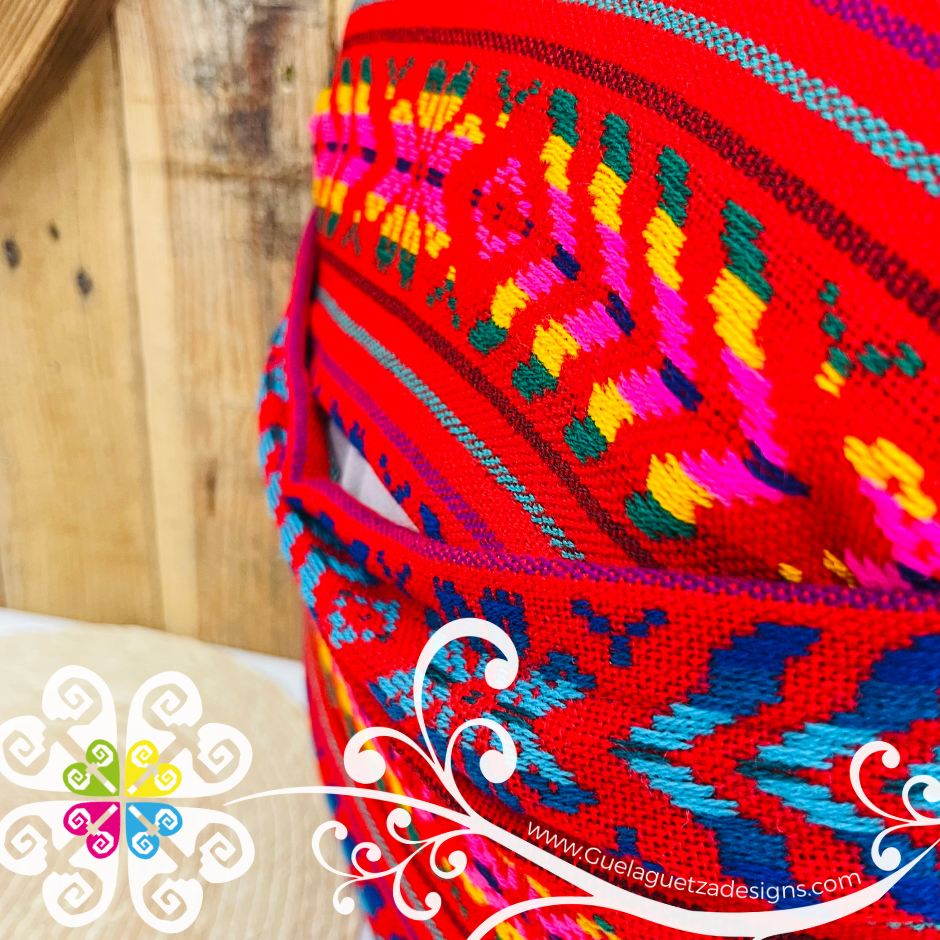 Red Decorative Cambray Pillow Case - Mexican Home