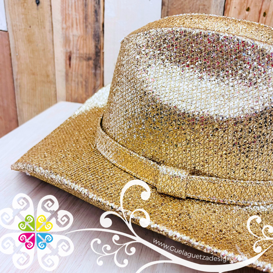 Gold Glitter Cowboy Hat - Unisex Hat