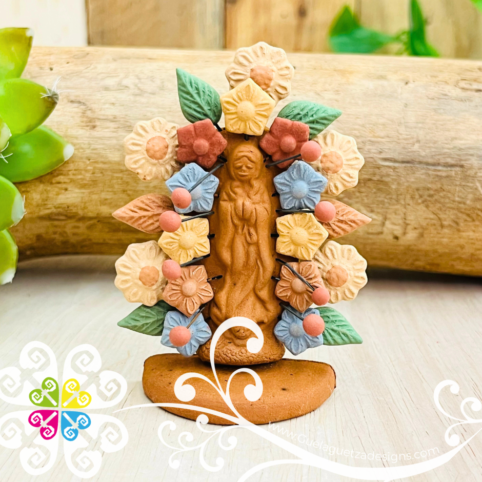 Mini Virgen de Guadalupe Home Decor - Barro Metepec