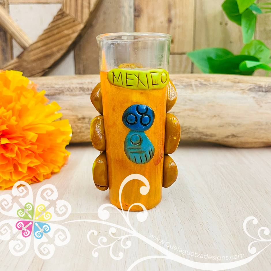 Calavera Tequila Shot Glass - Epoxy Clay Tequilero