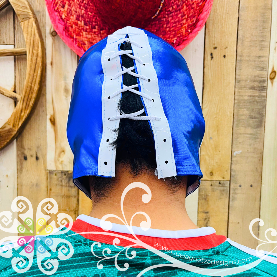 Royal Blue and White Luchador Mask - Adult Lucha Libre Mask
