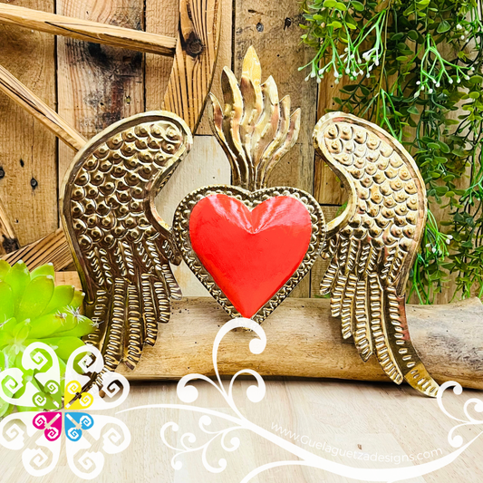 Medium Corazon Milagro con Alas - Hojalata San Miguel Collection