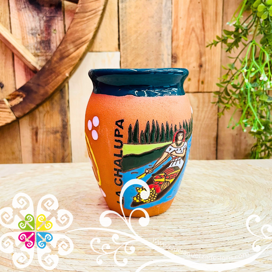 48 - La Chalupa Cantarito LoteriaMX - Single Clay Cantarito