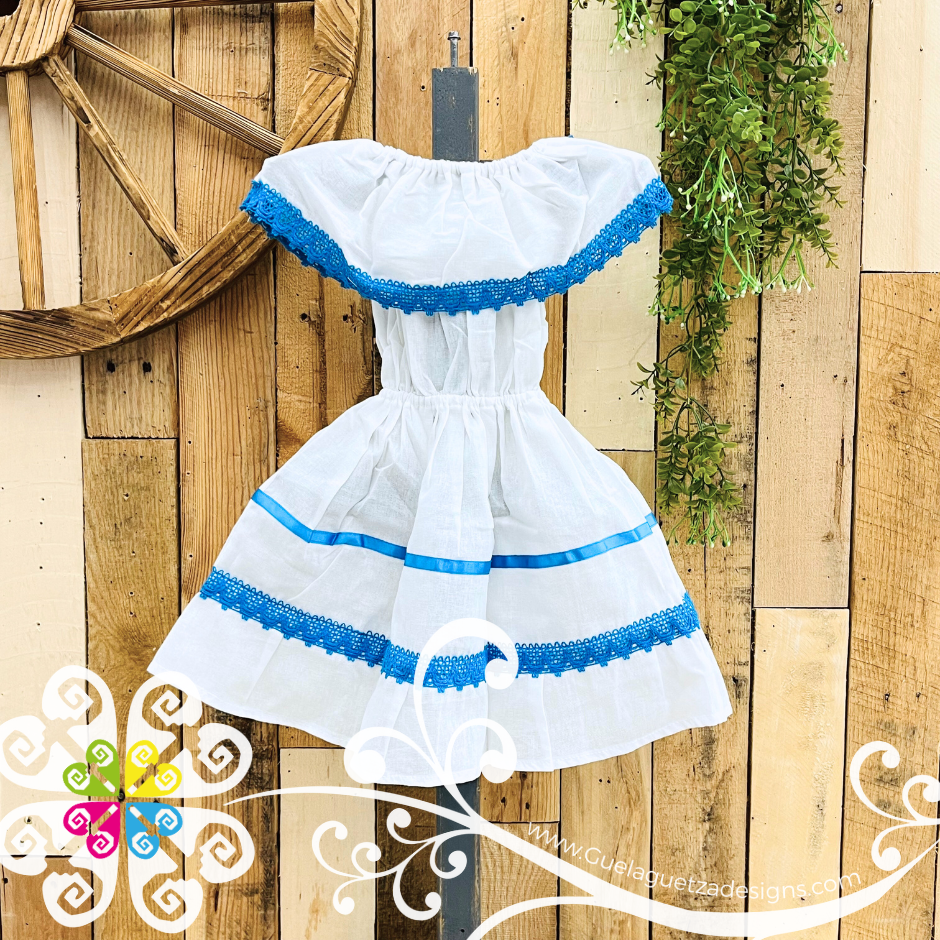 Blue Turquoise Estambre Campesino Children Dress