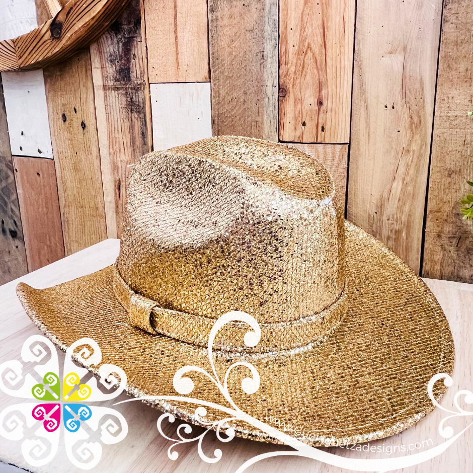 Gold Glitter Cowboy Hat - Unisex Hat