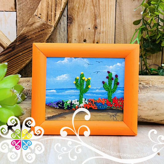 Peaceful Scenes - Embroidered Wood Frame