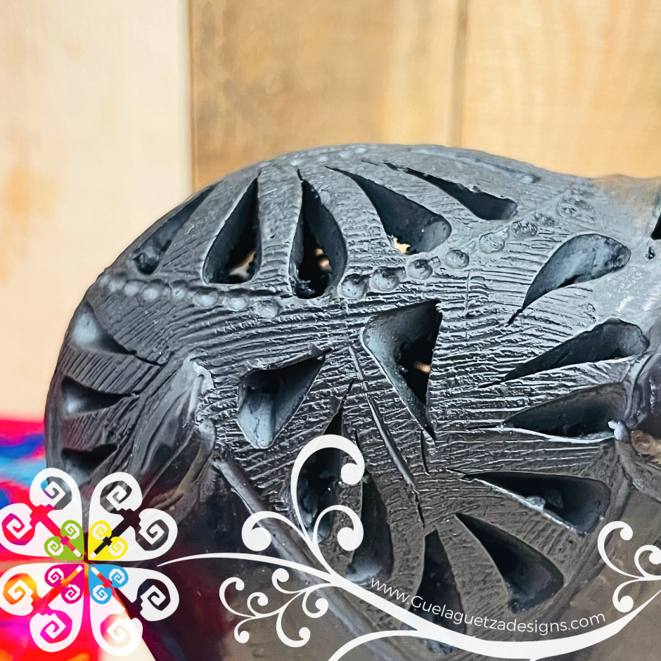 Medium Elephant Figure - Black Clay Oaxaca