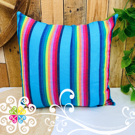 Blue Turquoise Decorative Cambray Pillow Case - Mexican Home