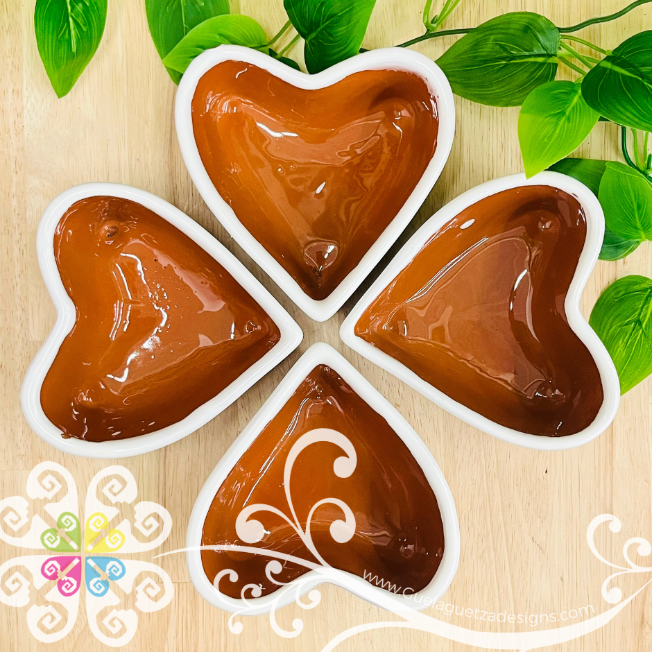 Set of 4 Natural/ White Espiga Molcajete Corazon Barro - Mexican Kitchen