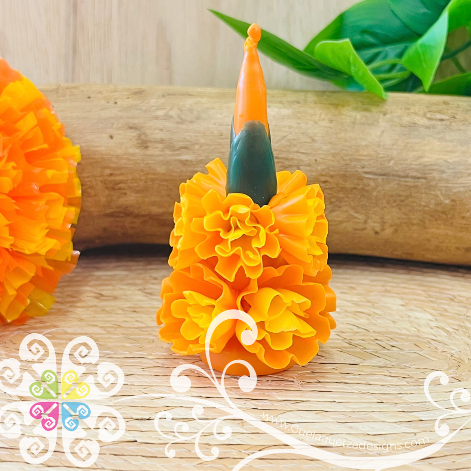 Mini Orange Vela Escamada Elegancia Artesanal- Artisan Candles Vedesa