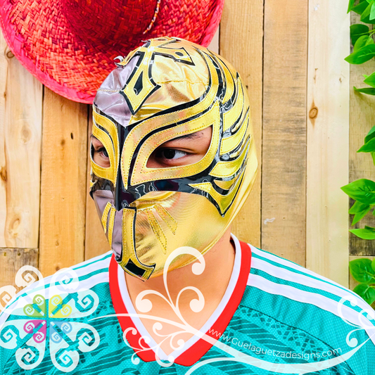 Plum and Gold Luchador Mask - Adult Lucha Libre Mask