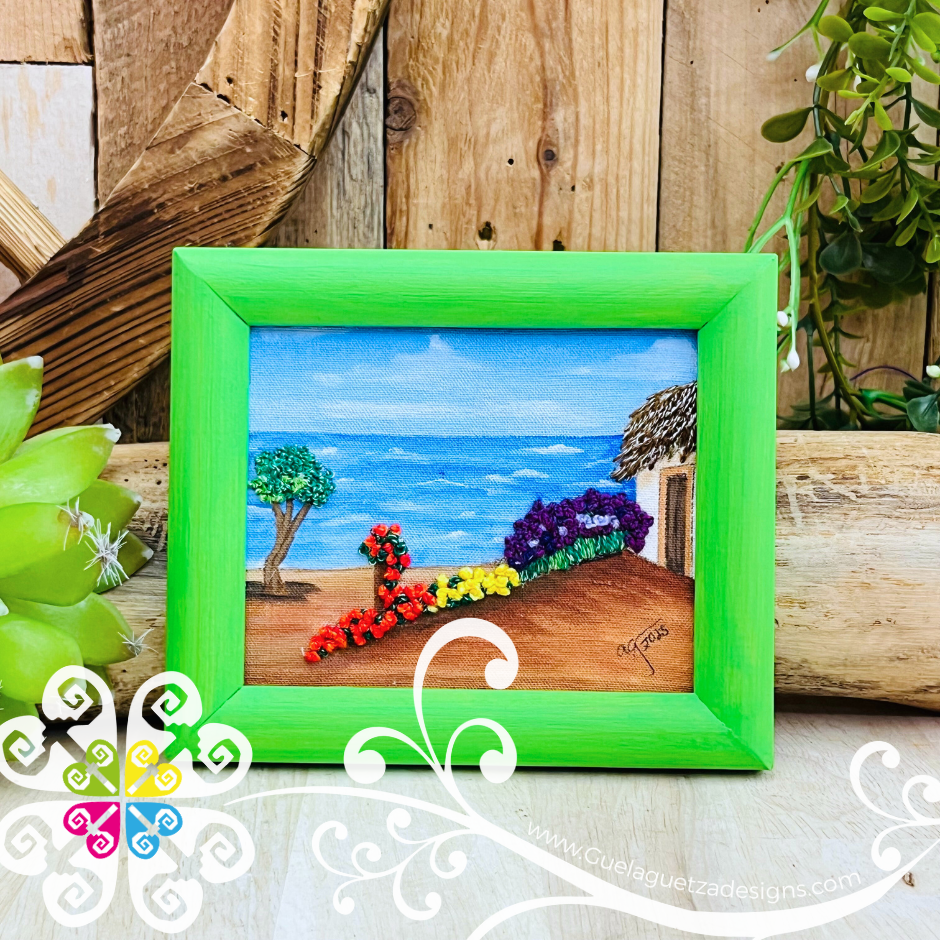Peaceful Scenes - Embroidered Wood Frame
