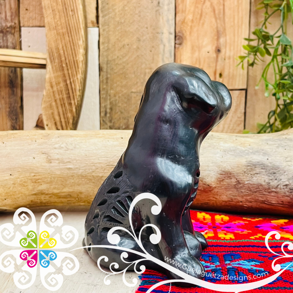 Labrador Dog Black Clay Figure - Barro Negro Oaxaca
