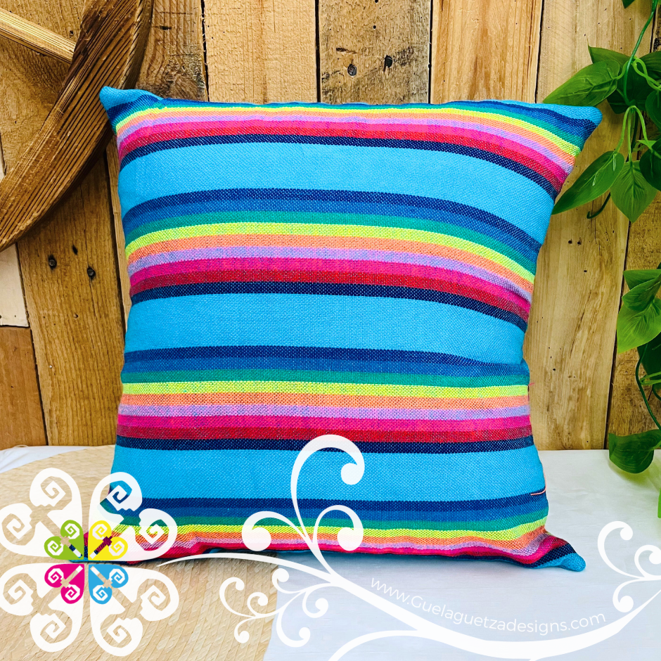 Blue Turquoise Decorative Cambray Pillow Case - Mexican Home