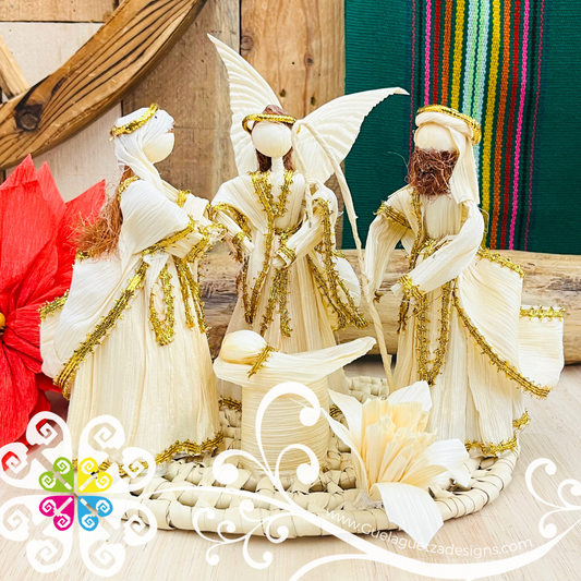 Medium Natural Nativity Set of 5 pcs - Nacimiento Navideno