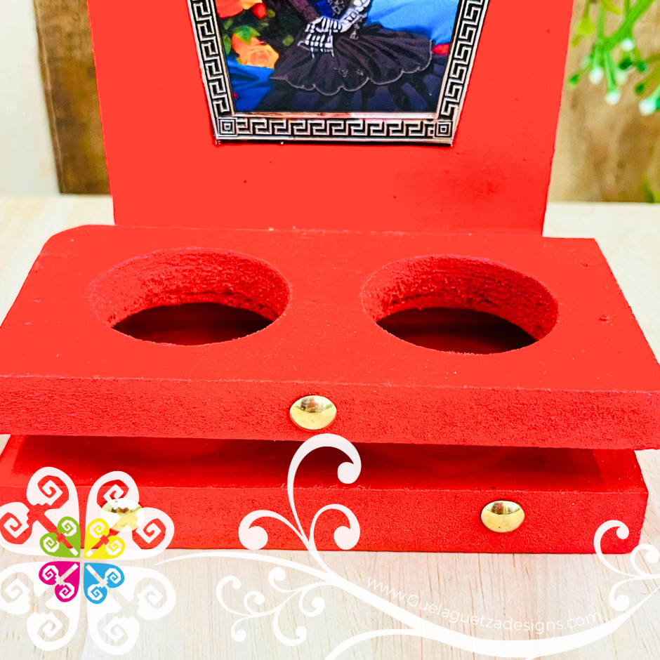 Catrina Shot Glasses - Tequilero Set with Stand